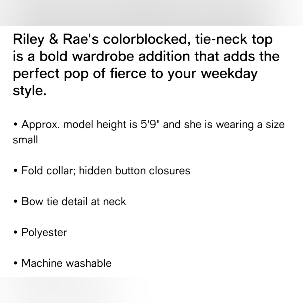 🔥Riley & Rae Colorblocked Tie-Neck Blouse - Picture 17 of 17